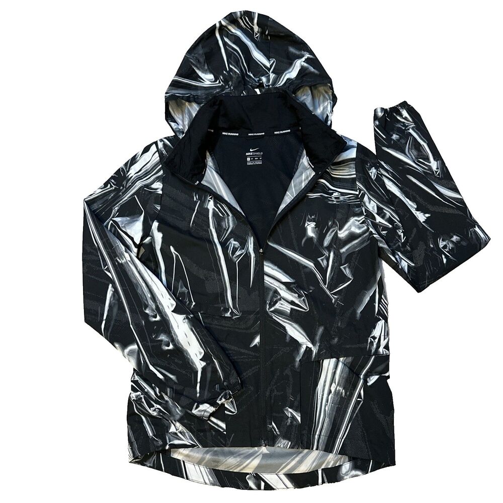 Nike Shield Tech Windbreaker Lightweight Reflective Packable Running Jacket XS